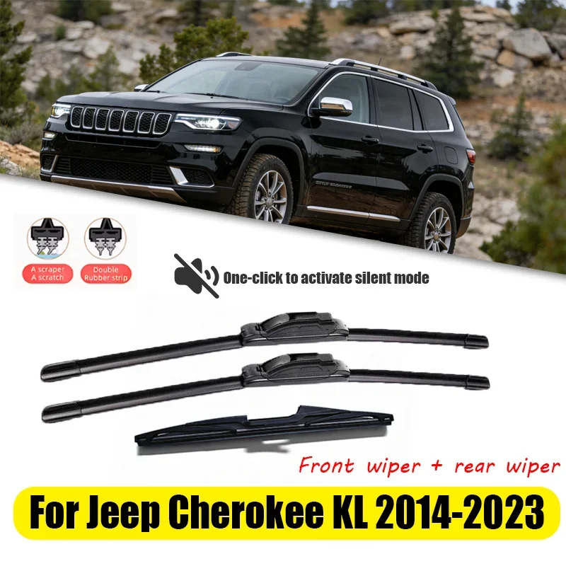

26'+18'+14' for Jeep Cherokee KL 2014-2023 2015 2016 2017 wiper front and rear wiper blades windshield windshield window brush