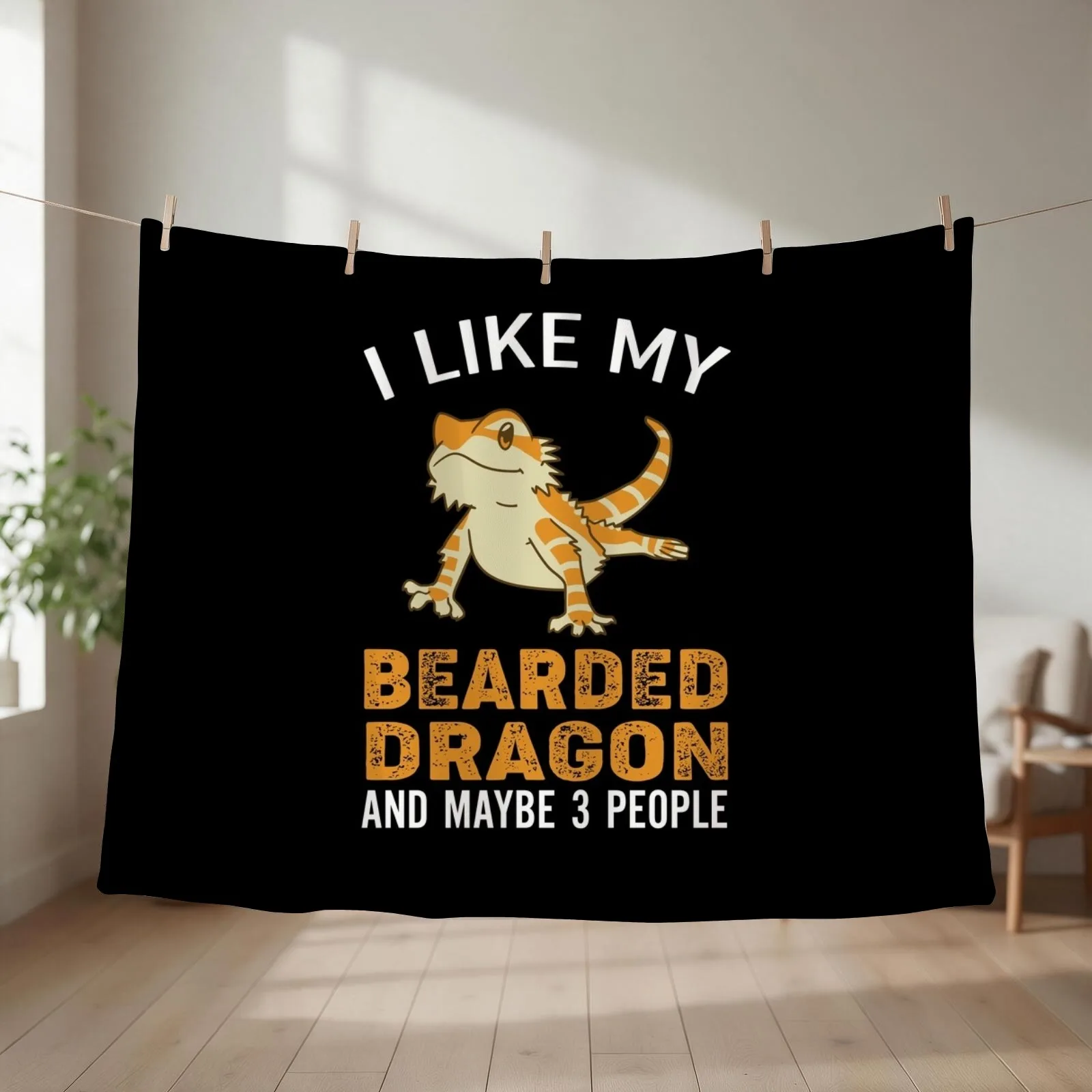 Funny Bearded Dragon Owner Gift Throw Blanket couch cozy soft plush fuzzy picnic outdoor blanket