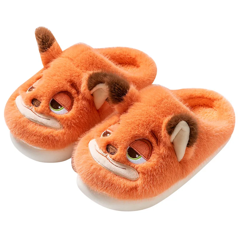 Disney Judy Marie Girls Cotton Slippers Soft Winter Warmer Indoor Warmth Preservation Non Slip Bedroom Children\'s Plush Shoes