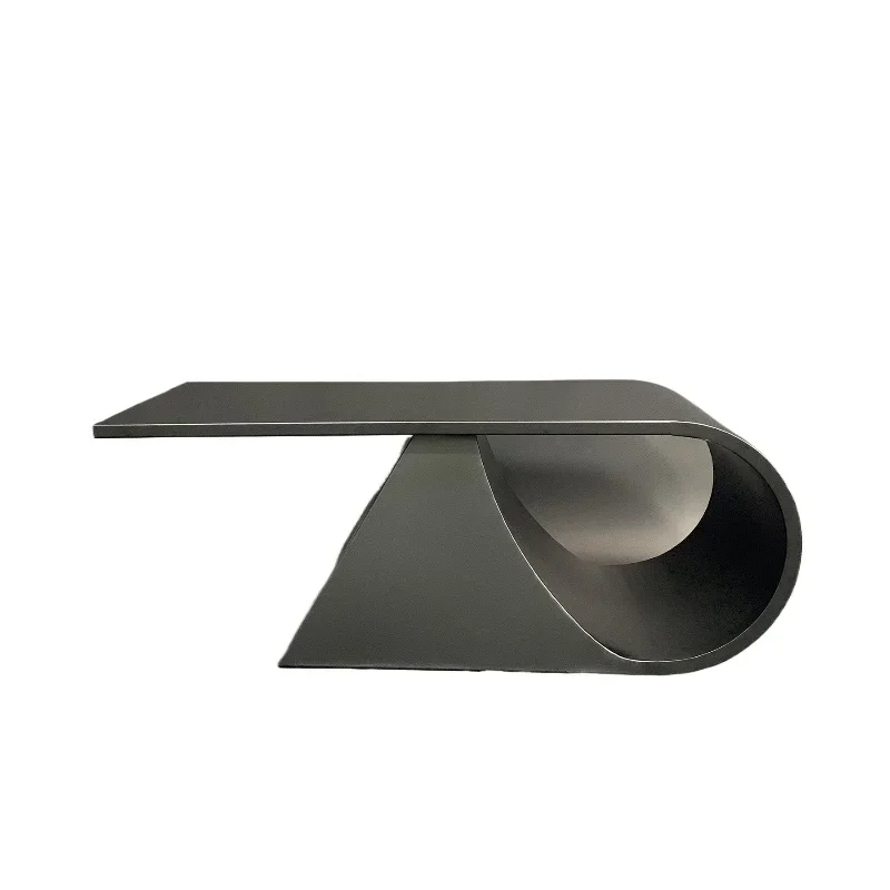 

Italian light luxury wrought iron designer square coffee table simple small apartment living room household stainless steel