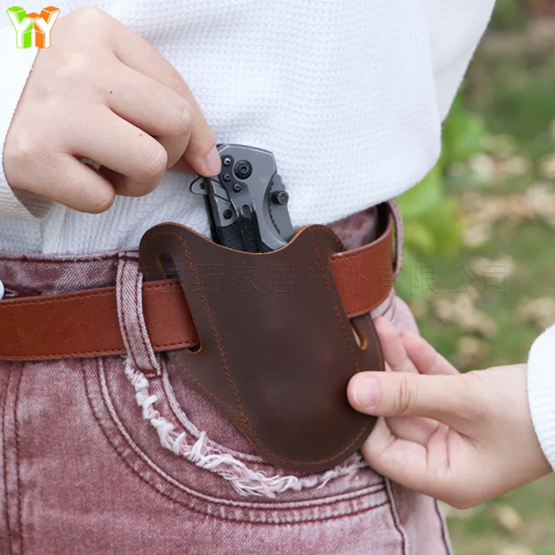 

Спортивные инструменты на открытом воздухе, нож, кожаная поясная сумка, портативный пояс для выживания, одноцветный защитный чехол из воловьей кожи