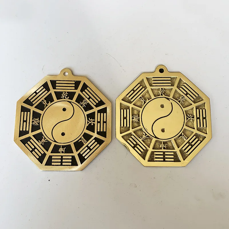 Pure Copper Bagua Mirror Feng Shui yinyang Tai Chi Pakua Copper Mirror Exorcise Evil Crafts Ornament Home Wall. decorations