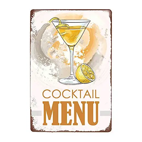 Various Cocktail Menu Retro Metal Tin Signs 8x12 Inch Kitchen Restaurant Poster Pub Bar Club Wall Decor Vintage Tin Sign qqwe-2