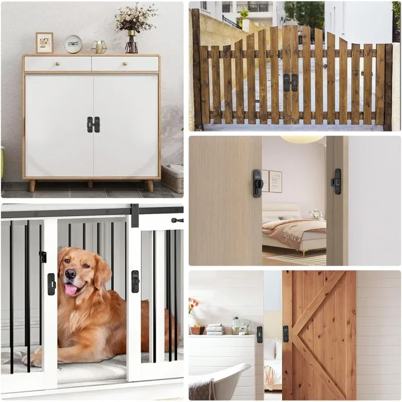 Serrure de porte rabattable à 90/180 degrés, loquet de porte de sécurité 2 en 1, boulon de porte coulissante, loquets de porte de volaille, boucle antivol, quincaillerie de porte de maison