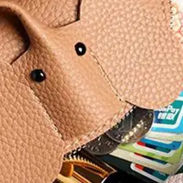 1PCS 창의적인 PU 가죽 코끼리 모양 돈지갑 여성용 동전 지갑 키링 포함 다기능 지퍼 보관 가방 키 케이스