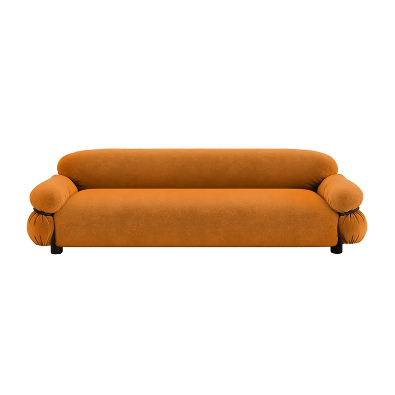 

Medieval style designer furniture steel ring sofa three-person small apartment living room fabric Internet celebrity sofa