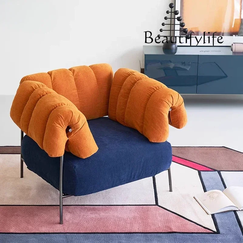 

Italian minimalist fabric single sofa chair design casual armchair home