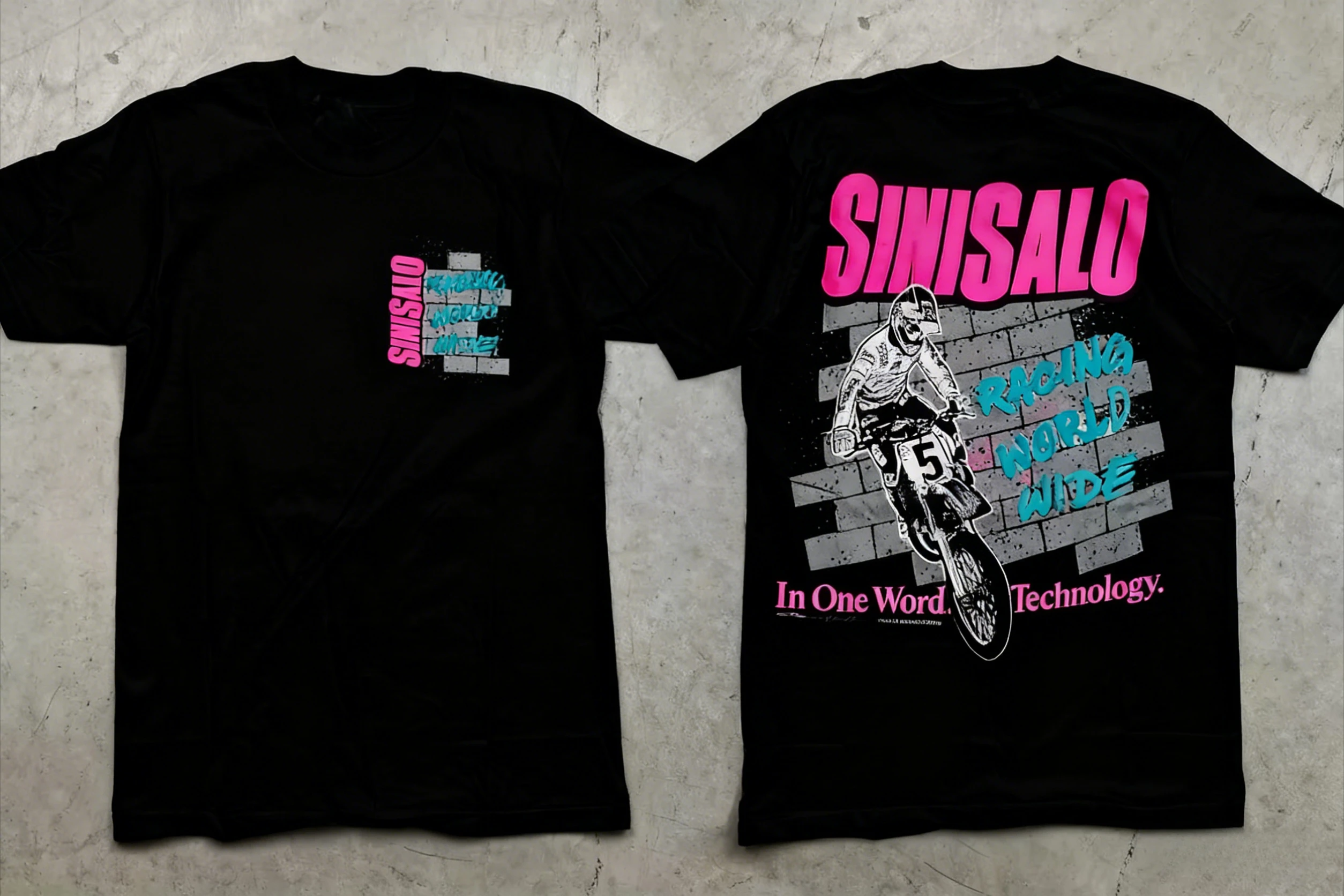Vintage Styles NOS Vintage 1989 Sinisalo Pattern Print High Quality Men's and Women's Universal Casual Crew Neck Cotton T-shirt