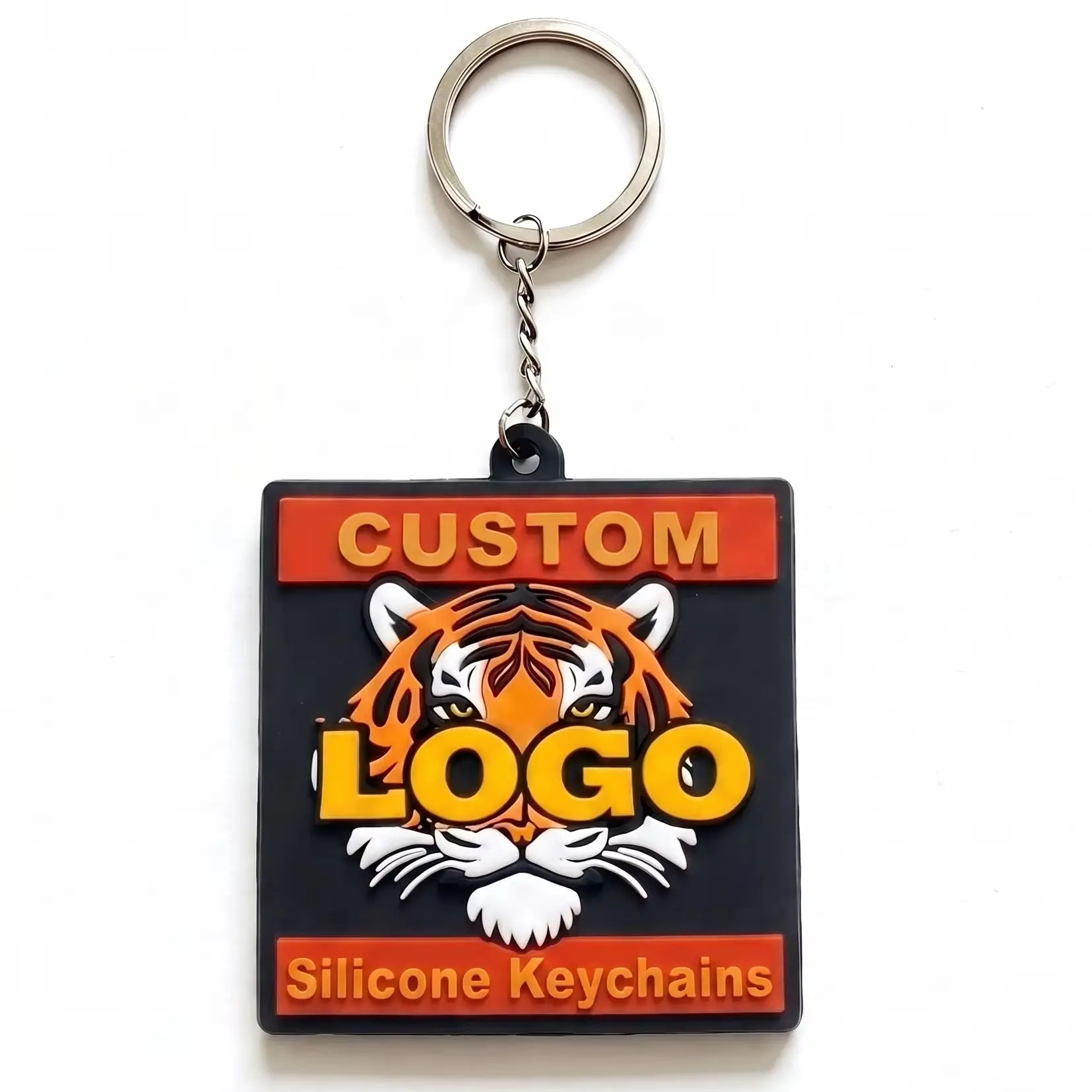 Promotional Custom Logo QR Code Key Ring Soft PVC Personalized Customized QR Keychain For Business Giveaways