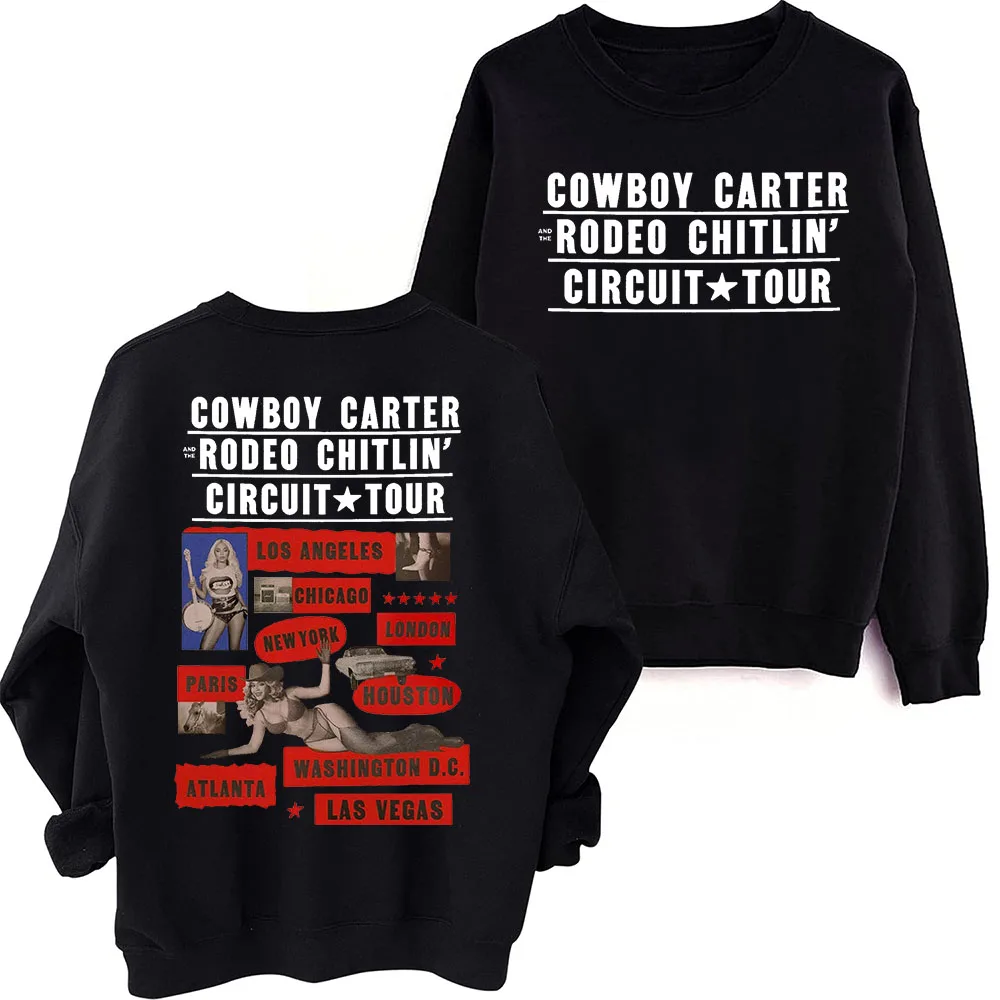 

Beyonce Rodeo Chitlin Circuit Tour 2025 Sweatshirt Oversized Harajuku Round Neck Long Sleeve Sweatshirts Music Tour Fans