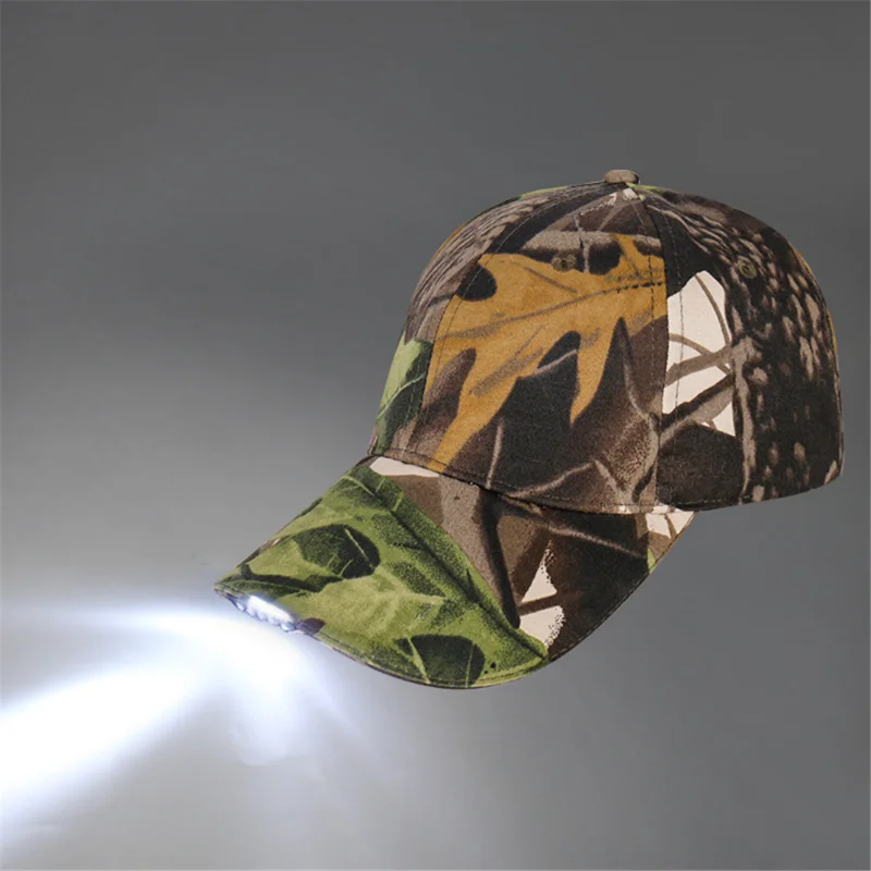 Gorra con linterna LED para exteriores, gorro de béisbol con linterna LED alimentada por batería para pesca, Jogging y senderismo