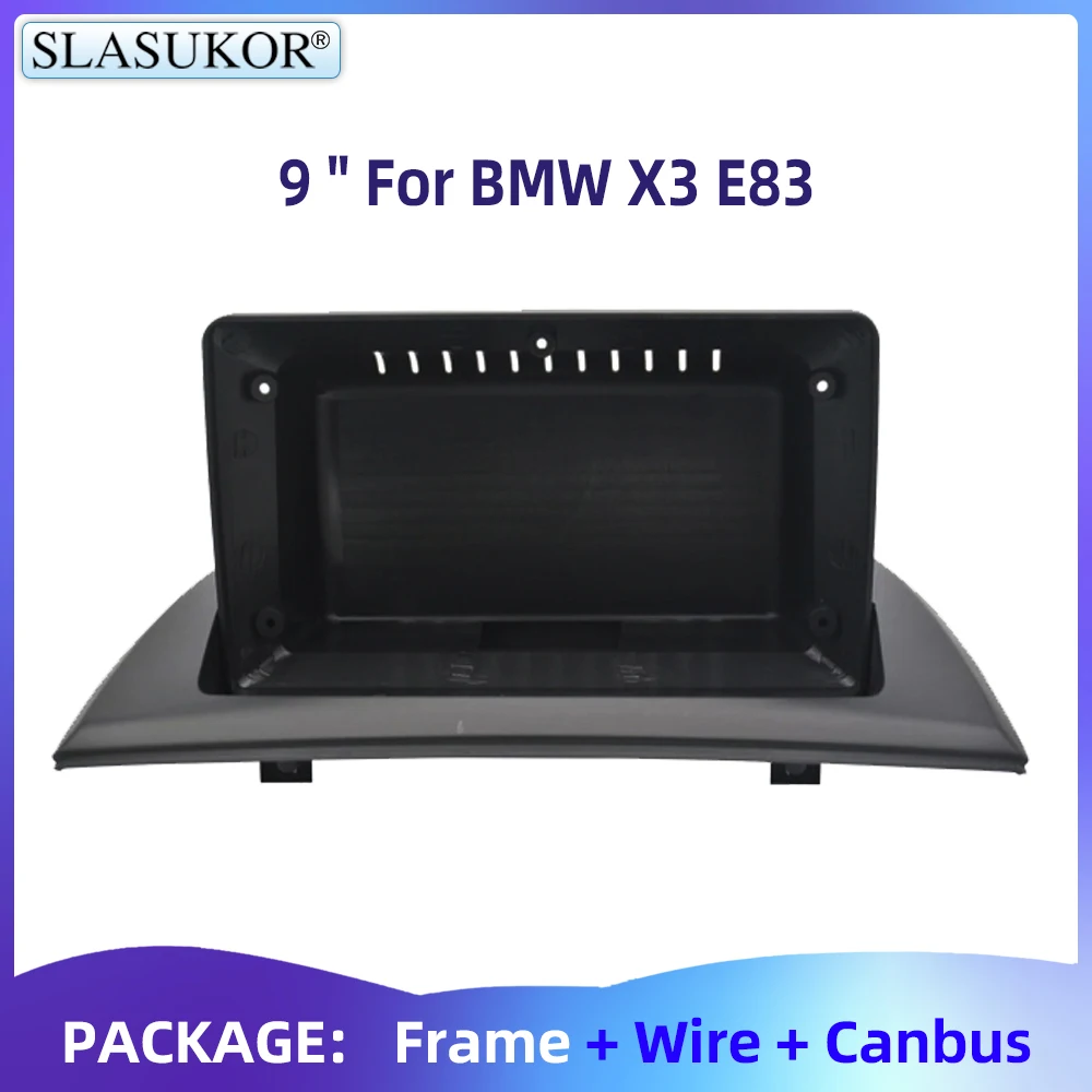 

9" For BMW X3 E83 2003-2010 Car Frame Plug Audio Fitting Adaptor Dash Trim Kits Facia Panel Radio Player
