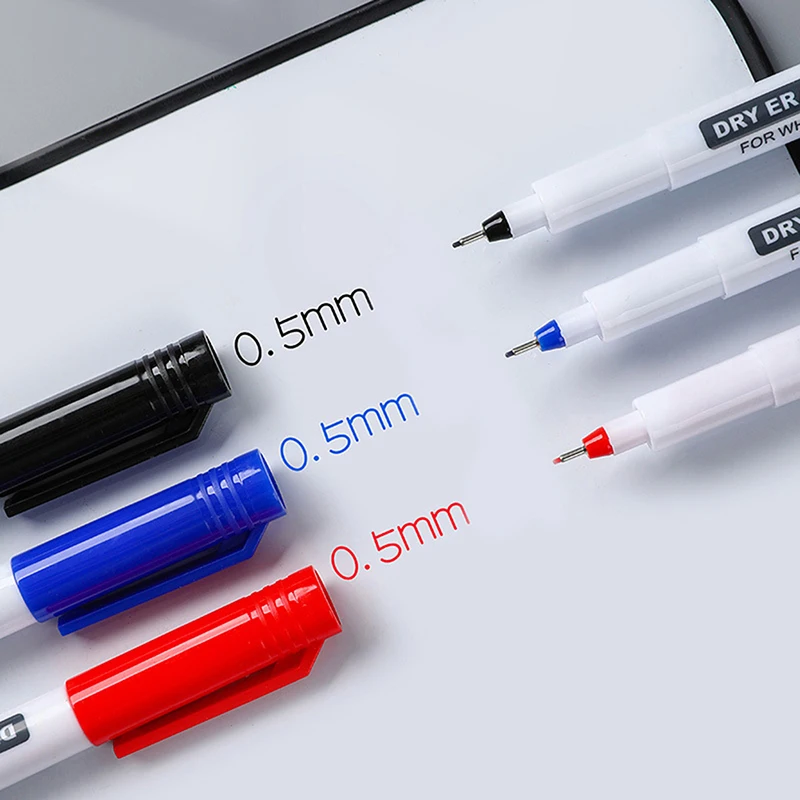 1Pc Erasable Whiteboard Pen Very Fine 0.5MM Dry Erasing Pen Office Examination Water-based Marker