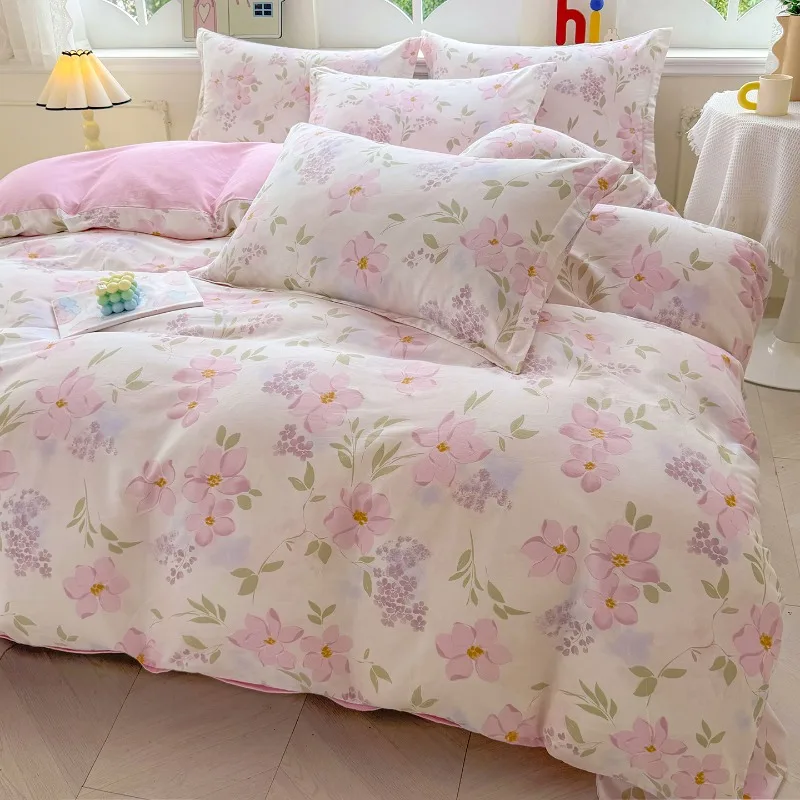 100% Cotton High Quality  3pcs Duvet Cover Set Striped Printing 1PC Duvet Cover 2PC Pillowcase Cotton Soft Skin Friendly Bedding