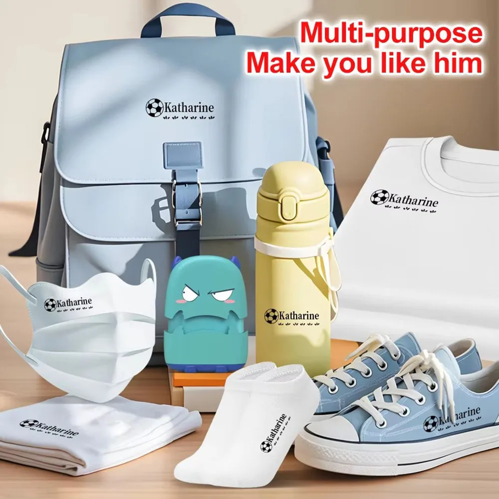 Personalized Name Stamp - Custom Engraved Name Seal for Kids Kindergarten Prep & Travel Gear Non-Fading Ink School Supplies