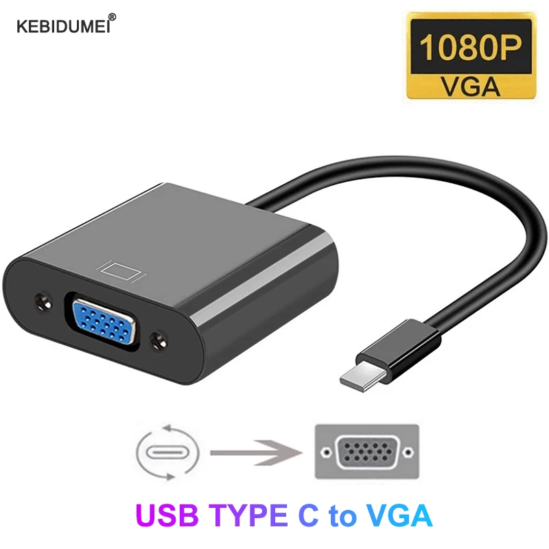 Adapter USB C 3.1 Adapter typu C do VGA kabel HD 1080P do MacBook Pro Samsung TV telefon Laptop ekran konwerter linii projekcji