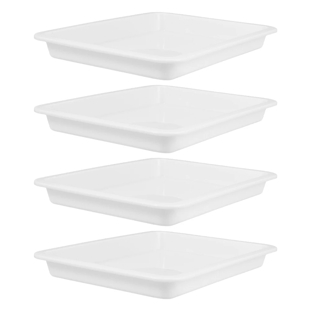 

4pcs Laboratory Reagent Tray Acid Alkali Resistant Leakproof Spill Proof Plastic Storage Tray For Chemical Experiments Lab