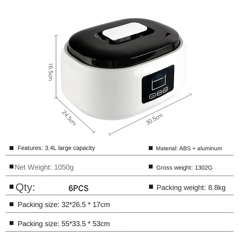 Calentador de cera profesional de 110V y 220V con temperatura ajustable y máquina de cera de fusión corporal y belleza de gran capacidad 200W