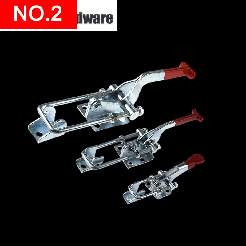 304 Stainless Steel / Iron galvanized Quick Fixture Adjustable Buckle Lock Clamp Box Buckle Horizontal Fixture Door Bolt Clamp