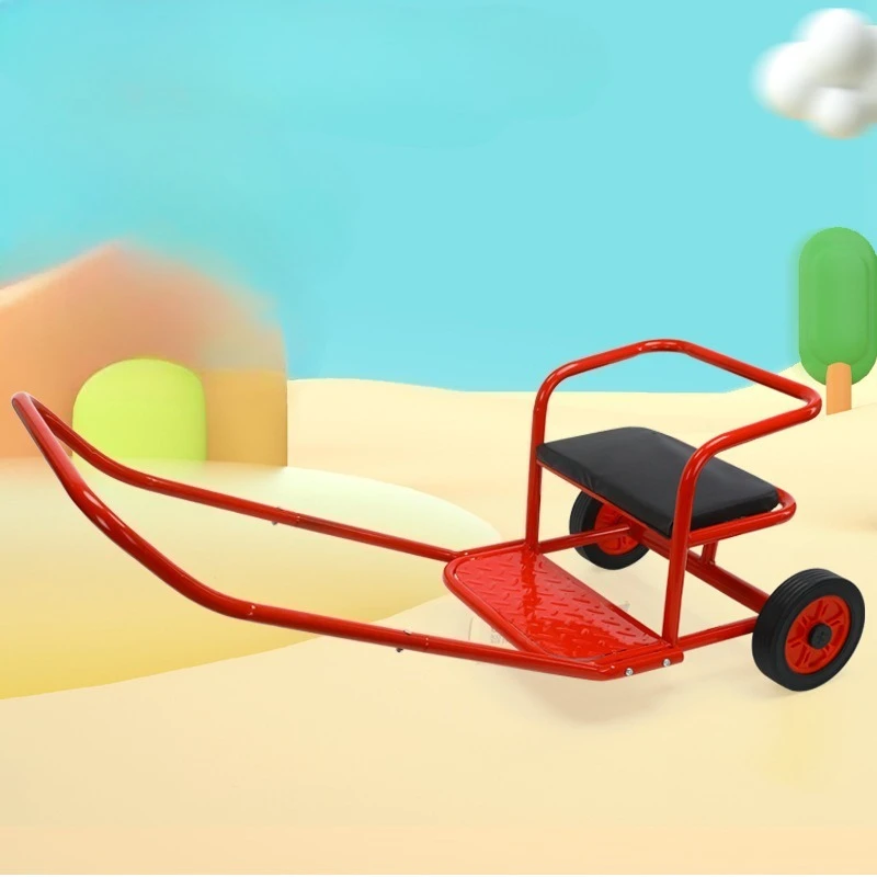子供用プルワゴン、屋外遊び用キッズライドオン三輪車、快適なシートと柔らかいハンドル付きの幅広メタル幼児用おもちゃ