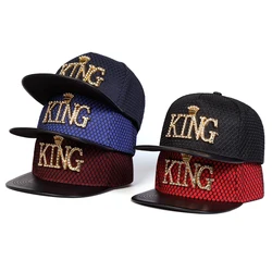 Unisex Metal Letter Labels KING Hip-hop Hats Fashion Spring Autumn Outdoor Adjustable Casual Baseball Caps Sunscreen Hat