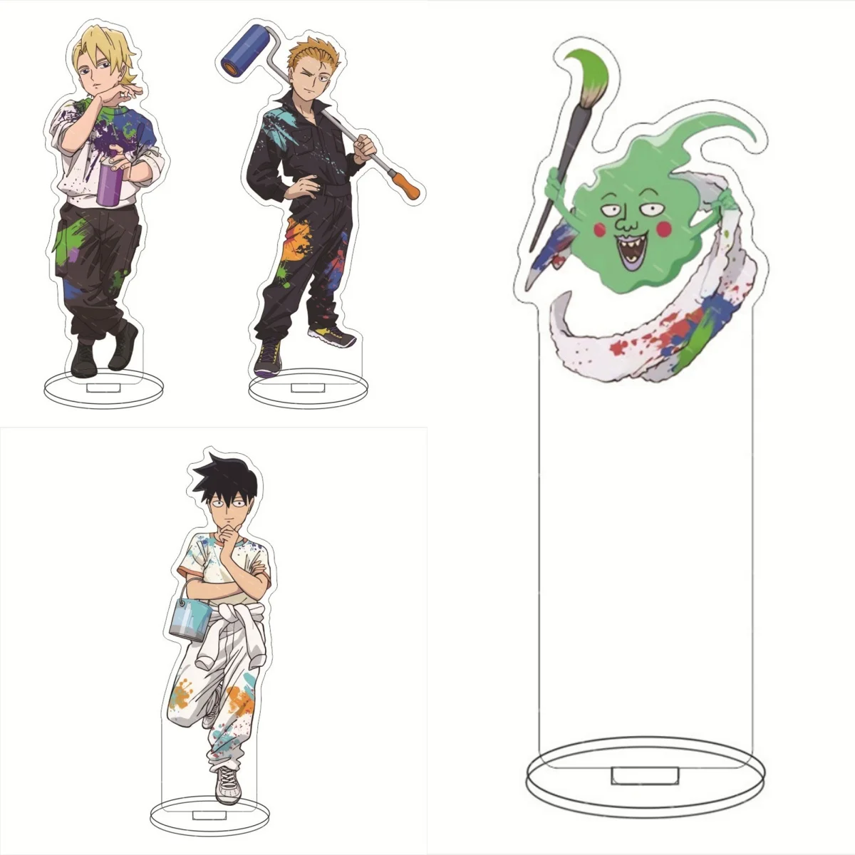 Anime Mob Psycho 100 Stand Model Stand Plate Keychain Cosplay Standing Sign Figure Desk Decor Cute Acrylic Key Chain Fans Gift