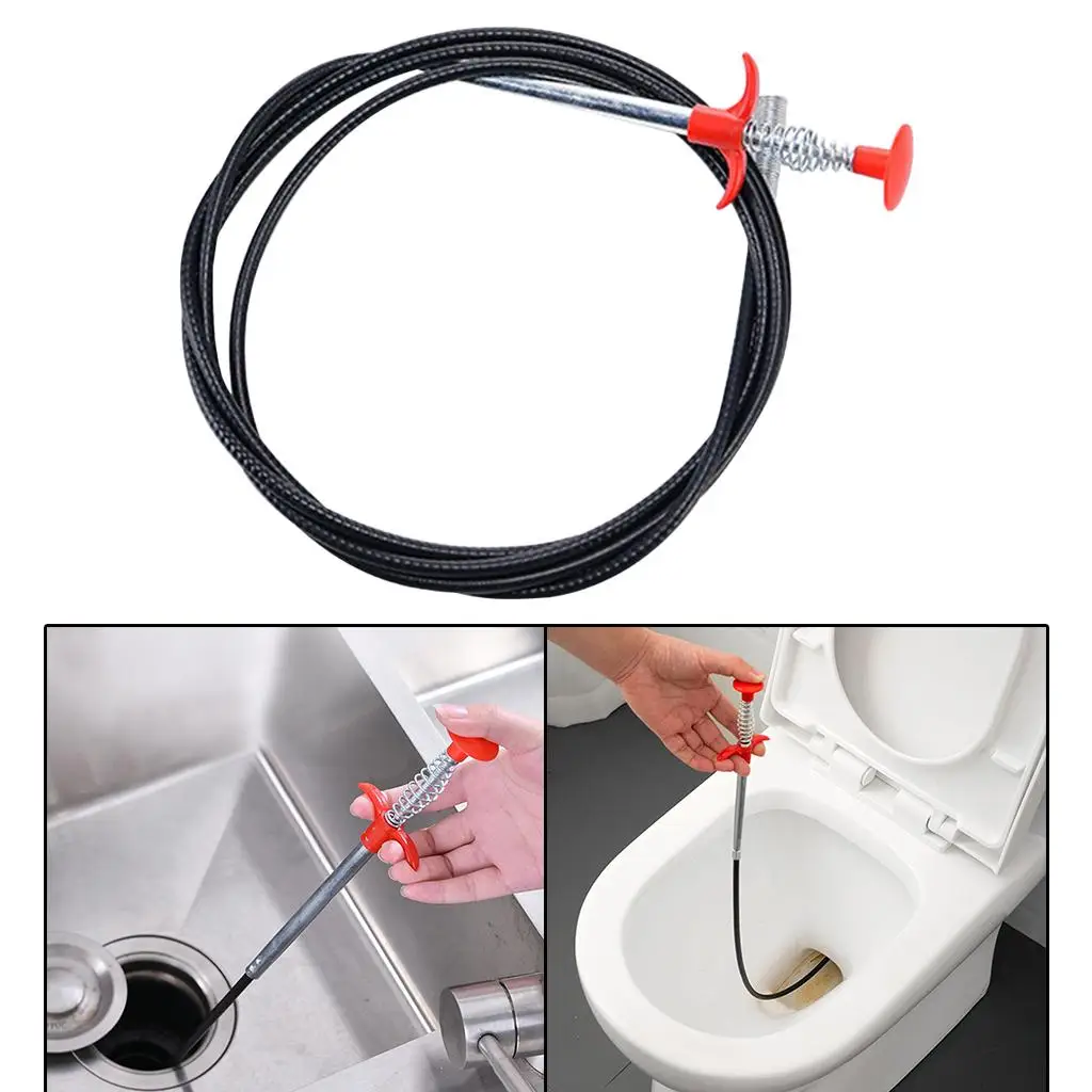 Sink Cleaner Sewer Dredging Tool Kitchen Drain Snake Spring Pipe Dredging Tool Drain Clog Tube Hair Cleaner Hook