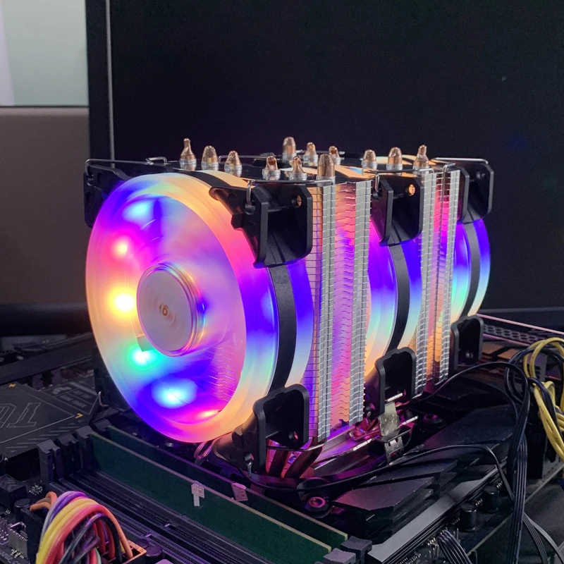 

Воздушный охладитель процессора X99 RGB, 6 тепловых трубок, радиатор процессора ПК, вентилятор для Intel LGA 1700 1200 1150 1151 1155 2011 X79 1366 AM5 AM4