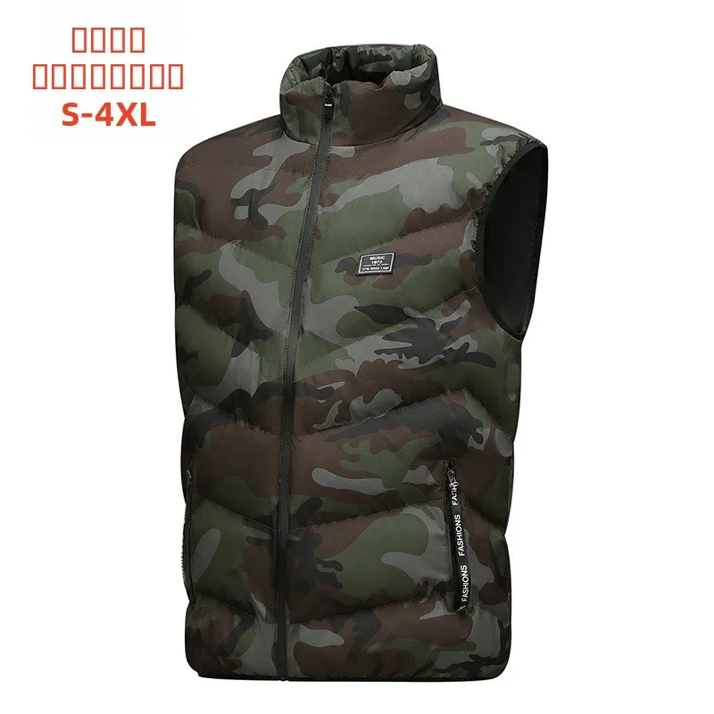 

Мужской повседневный пуховый жилет из хлопка, осенняя верхняя одежда, приталенный крой, полиэстер, застежка-молния, однотонный, рабочая одежда, куртка