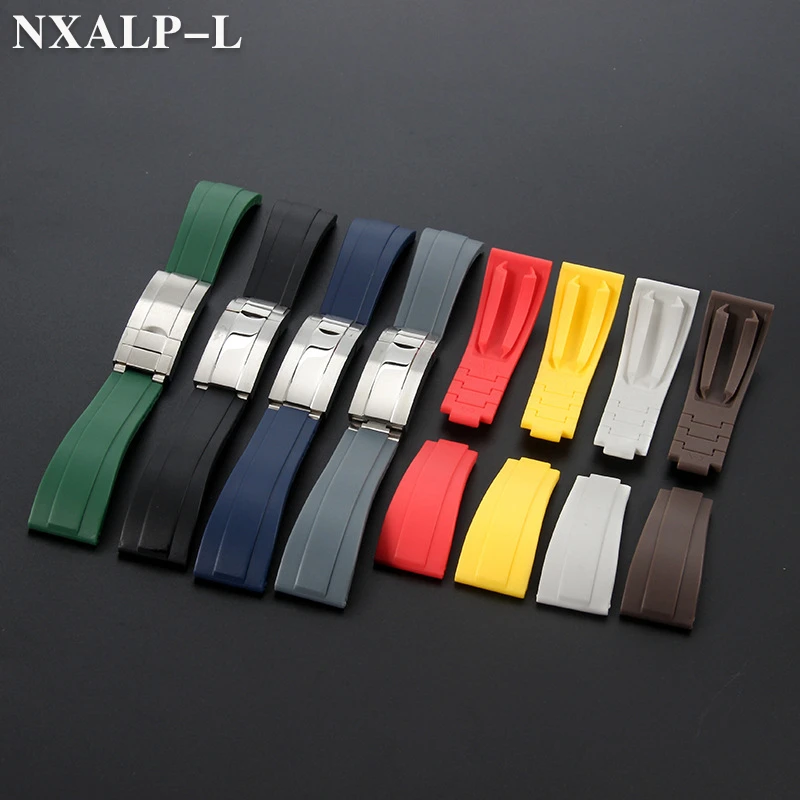 20 مللي متر المطاط حزام ساعة سيليكون ل رولكس دايتونا الغواصة GMT يخت ماستر حزام الرجال الرياضة الغوص سوار قابل للتعديل حجم