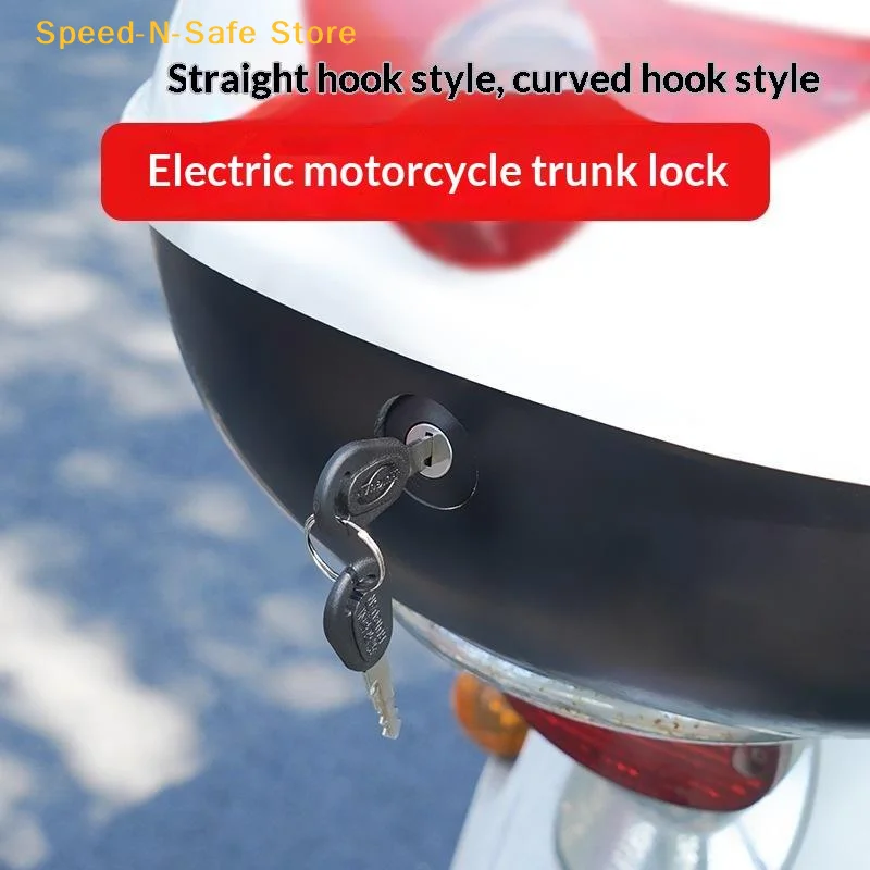 Electric Bike Tail Box Lock Heavy Duty Rustproof 1 Set Kit 1 Lock 2 Keys 4 Hooks for Outdoor Scooter Riding