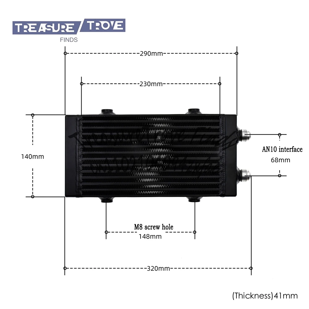 

Universal Small Bar and Plate Dual Pass Oil Cooler Core AN10 Single Cross Flow Oil Radiator Black/Silver 1PCS Car Retrofit