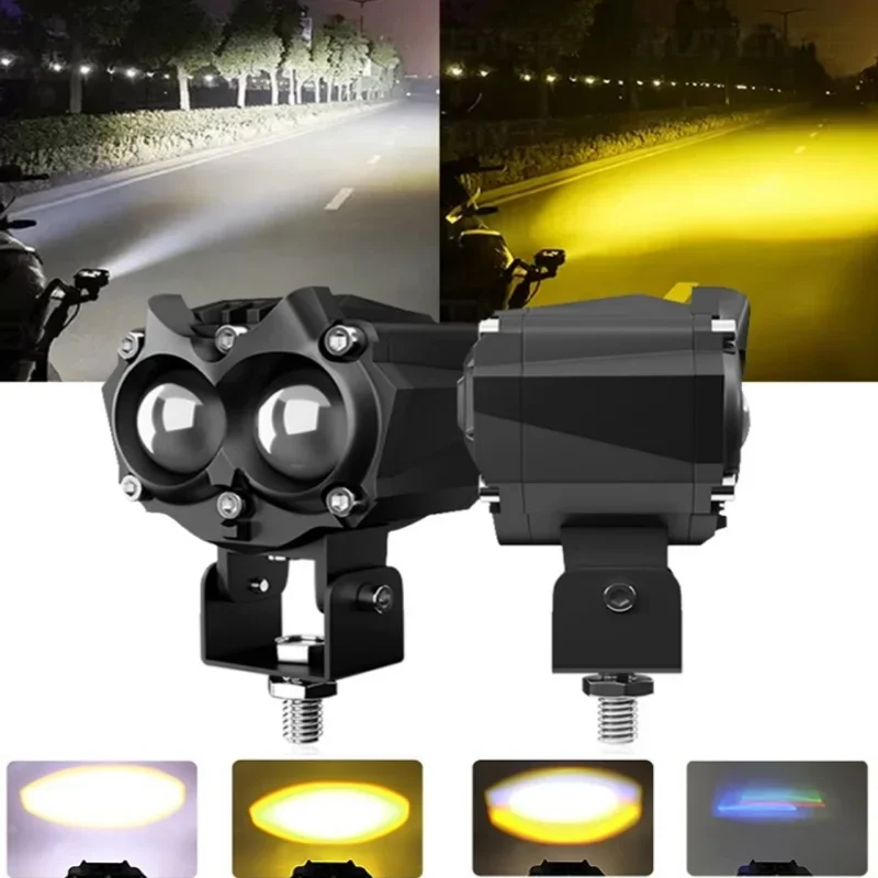 

Светодиодный вспомогательный фонарь Owl Design Янтарно-белого цвета + цвет RGB + стробоскоп со вспышкой для автомобиля, мотоцикла, внедорожника, внедорожника, дальнего света