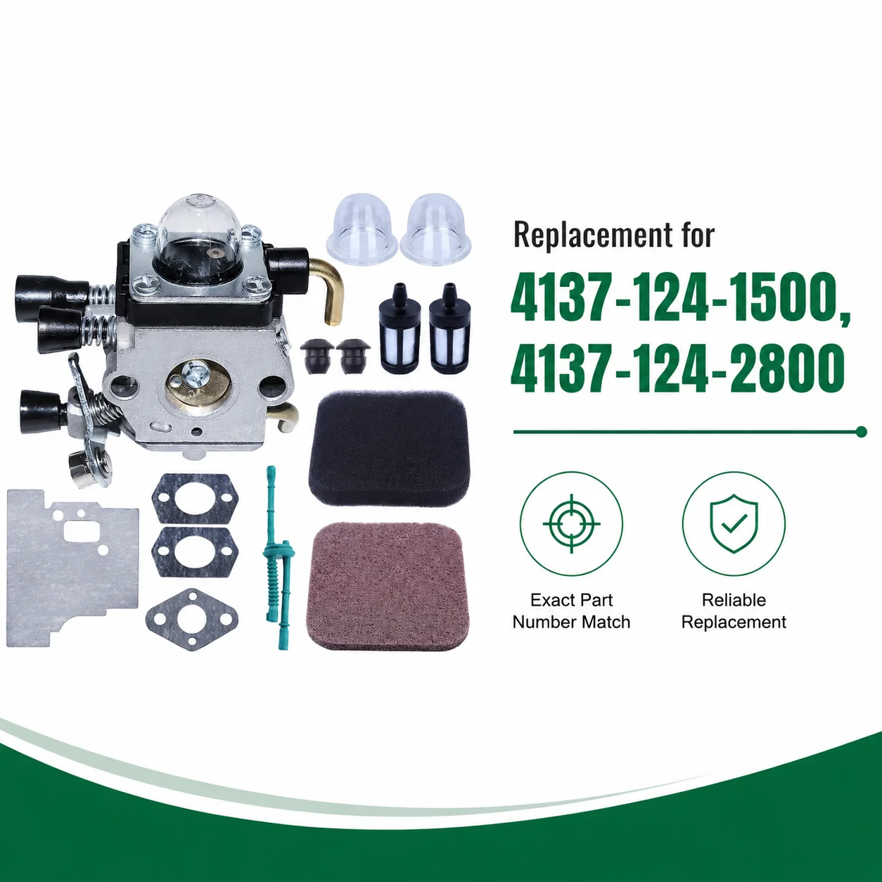 Carburetor Tune Up Kit Fuel Filter Air Filter Gasket For Stihl HS75 HS80 FS75 FS80 String Trimmer Parts Replaces 4137-124-1500