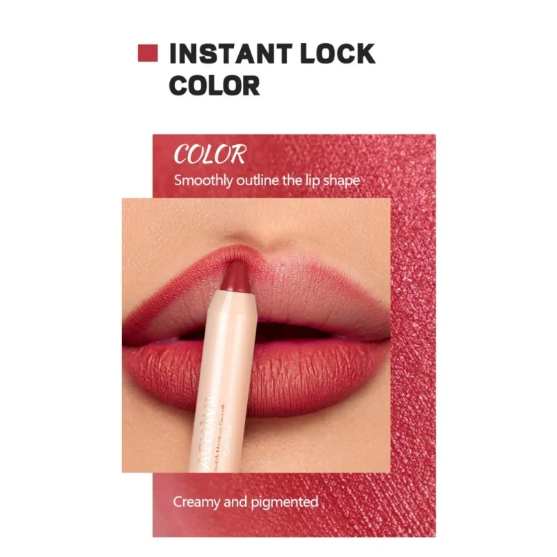 LACHAVA Matte, langlebige Lippenstifte, Lipliner-Stift, wasserdicht, antihaftbeschichtet, Lipliner-Stift, sexy roter Lipliner-Stift