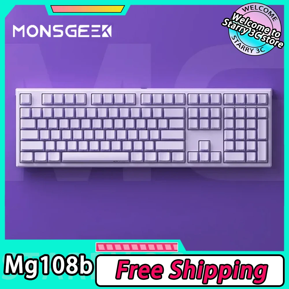 

Monsgeek Mg108b Mechanical Keyboard Bluetooth Wireless Tri Mode Dynamic RGB Gaming Keyboard 108 Keys Hot Swap Pc Gamer Man Gift