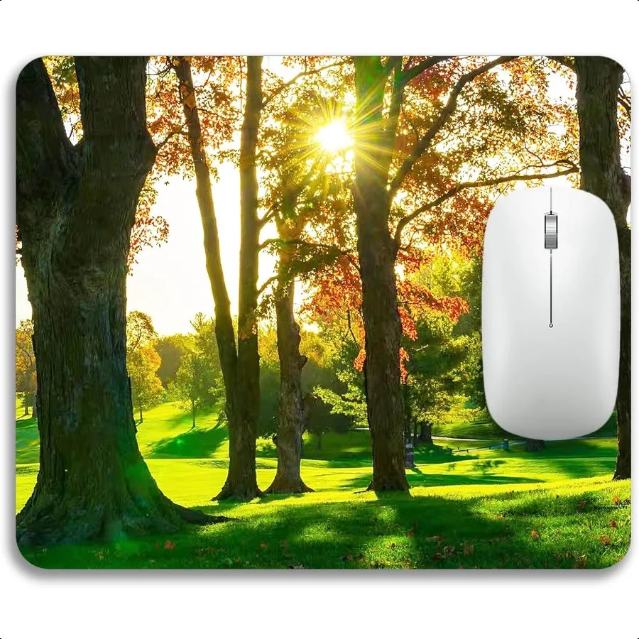 Beautiful Natural Scenery Forest Design Mouse Pad Mat Rec NonSlip Rubber Base Mousepad