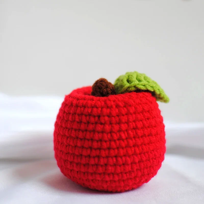 handmade crochet christmas tree and apple Window Dressing Photography Prop Handmade Knitted Toy Christmas gifts for Children