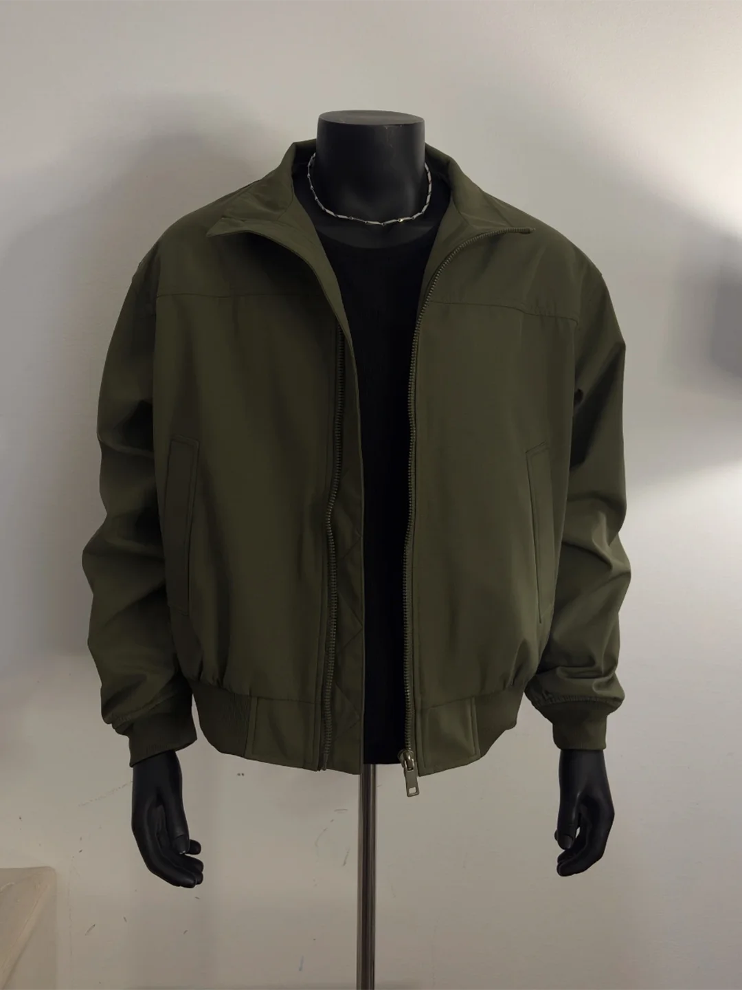 Military Green American Three-Proof Short Flight Jacket Men's Outdoor Sports Waterproof Autumn Fleece-Lined Stand Collar Jacket