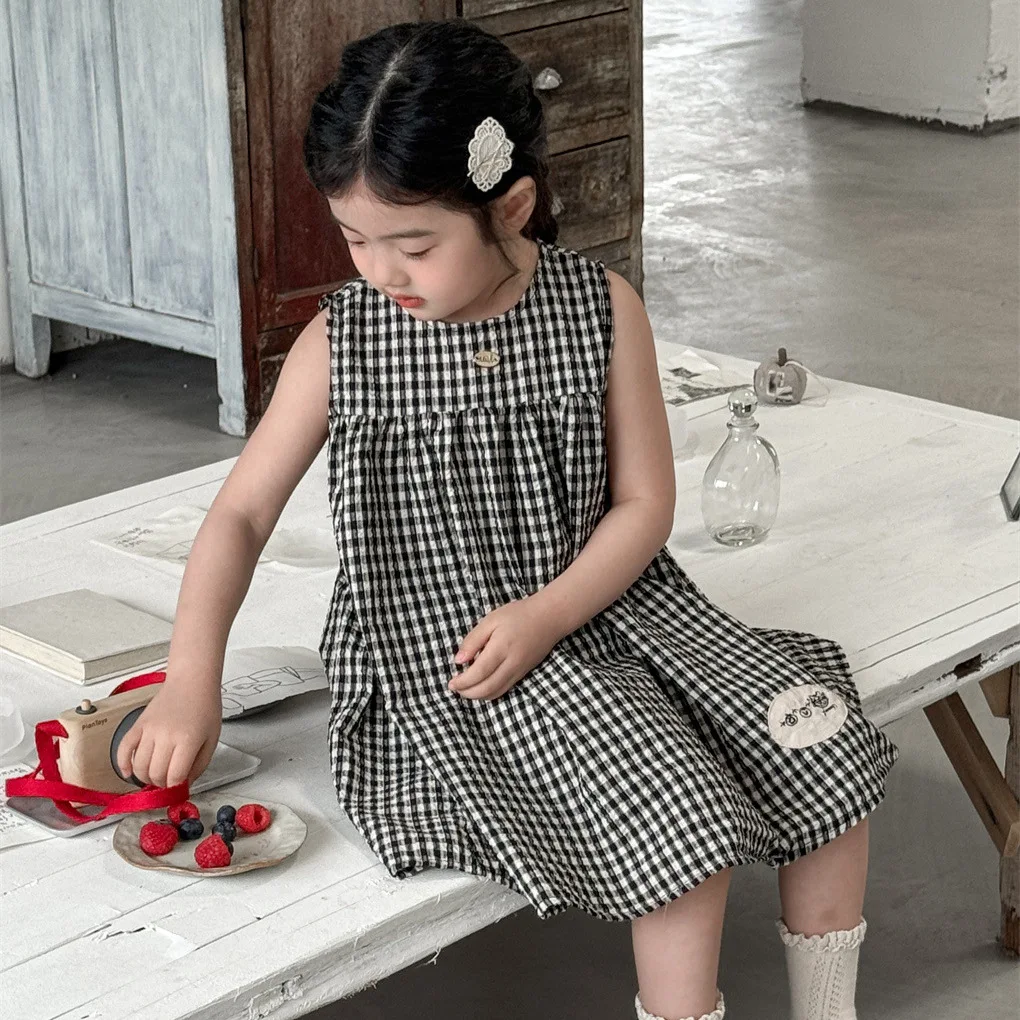 

Children's Skirt 2025 Summer New Product Korean Children's Clothing Korean Version Girls Pastoral Style Children's Dress
