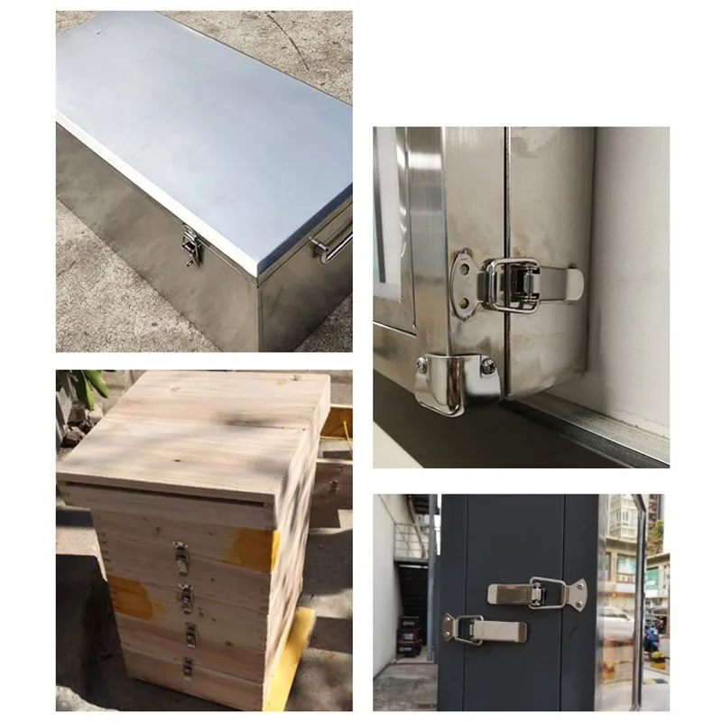 Extra Smal Stainless Steel 304 Toolbox Locking Latch Hasps Metal Toggle Catch Clasp Box Loaded Hinges Furniture Hardware Accesso