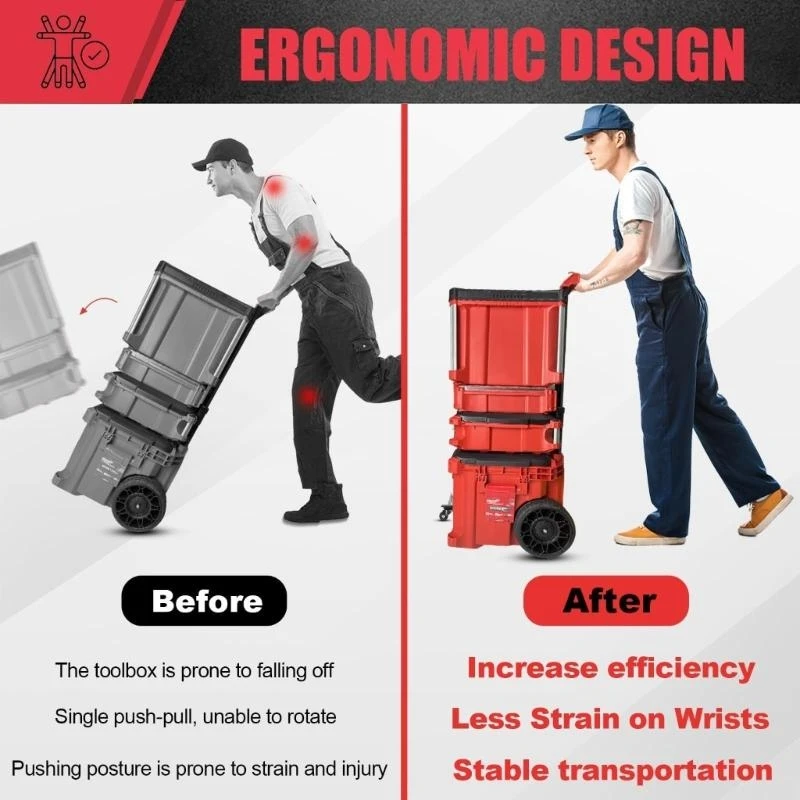 

Heavy Load Toolbox Casters Foldable Stainless Steel Construction 200 Lbs Support M4YD