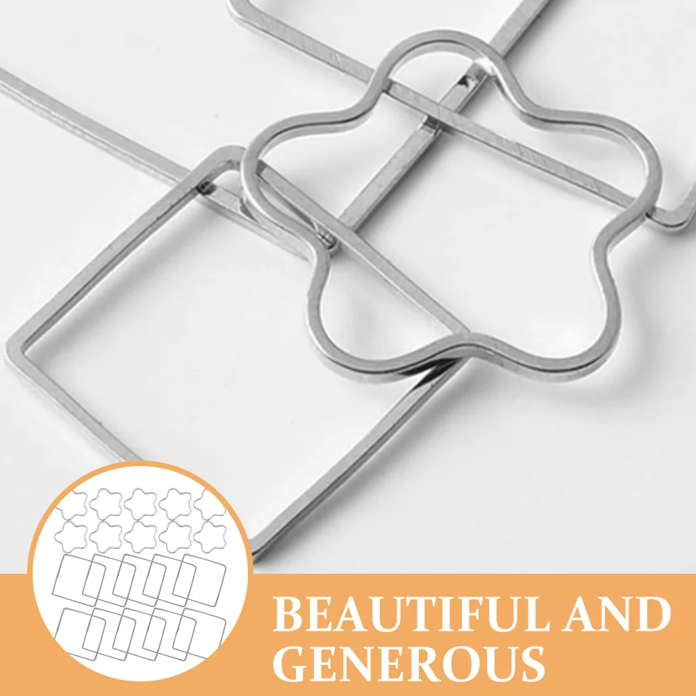 

20Pcs Earrings Material Metal Open Bezel Charms Pendants Square Flower Design DIY Jewelry Making Supplies for Necklace Bracelet