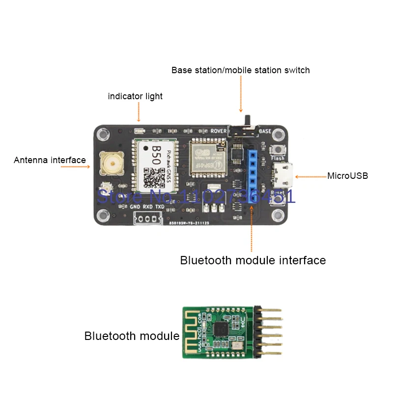 B50 UAV Beidou GPS Galileo three-mode dual-frequency RTK base station mobile station can be PX4 positioning navigation