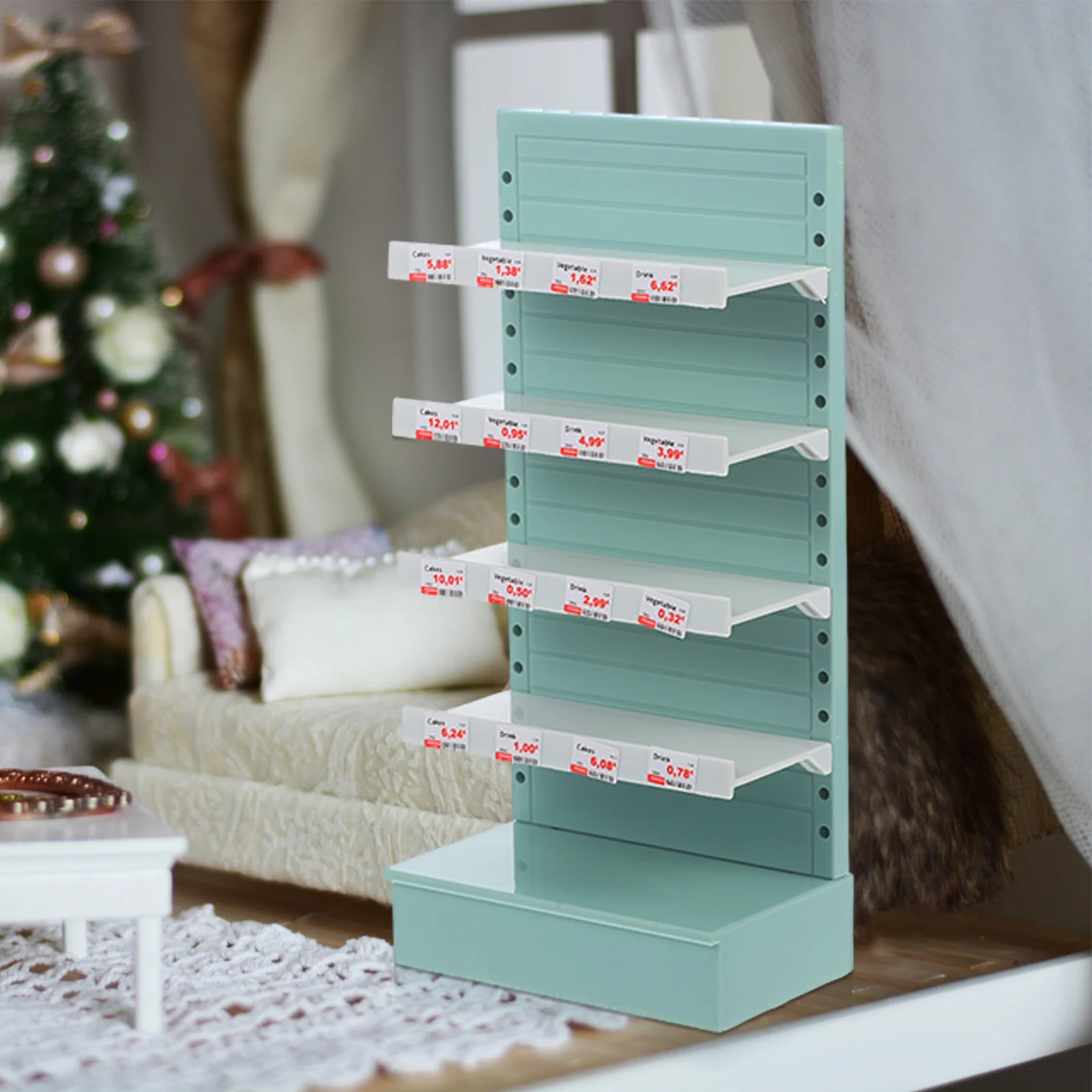 Children's Supermarket Shelves House Mini Rack Stand Bookcase Bookcases Goods Shelf Accessory Miniature Toy Room