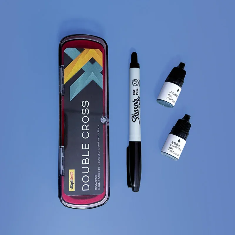 Double Cross3.0 Version Magic Trick Upgraded Ink Transfer X Marker Close Up Street Prediction Gimmick Magician Prop Mentalism