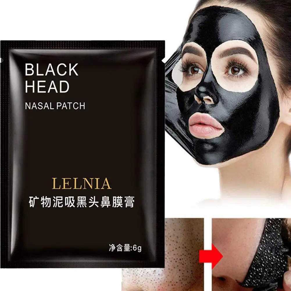 Deep Cleansing Black Mask Bamboo Charcoal Blackhead Remover Shrinking Pore Deep Cleaning Mask Peel Off Nose Mask Skin Care