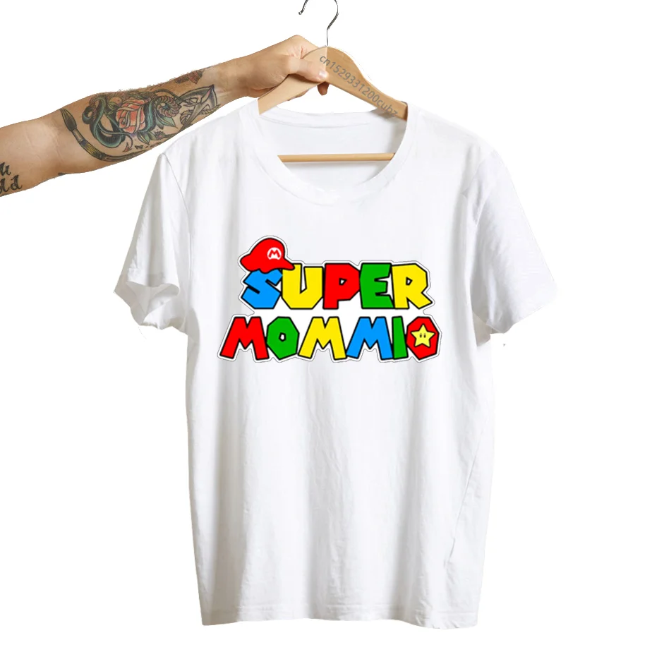 Super Mommio Tshirt Women Mother's Day Short Sleeve Graphic T Shirt Matching Family Funny Mom T Shirts Woman Clothes