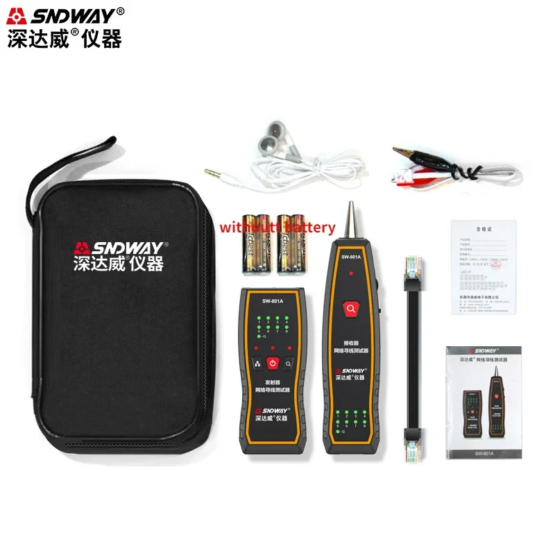SNDWAY SW801A/801B Electrician Cable Tester, Network and Telephone Wire Finder, Stable Hand‑held Line Detector.