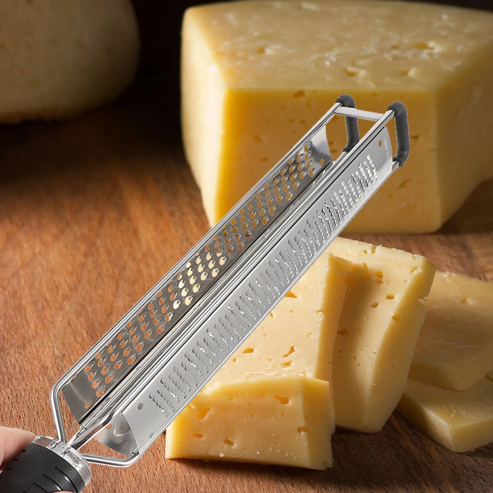

Stainless Steel Cheese Grater Silver Multi-Functional Kitchen Gadget For Ginger Garlic Vegetable Fruit Shredding Grater
